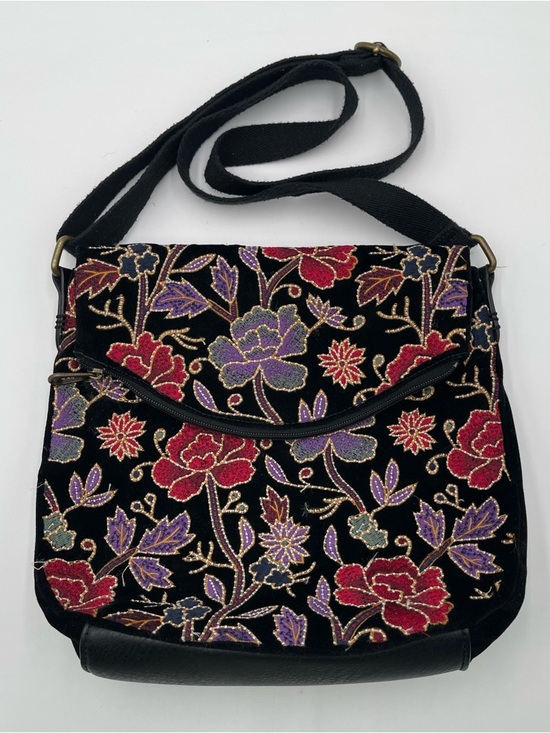 Sakroots Handbags - Sakroots Women’s Crossbody Bag Floral Embroidered Black Boho Hippie